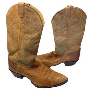 Justin Boots Calf Skin Style # 2012 Cowboy Ranch Boots Men’s 11.5 D Embroidered